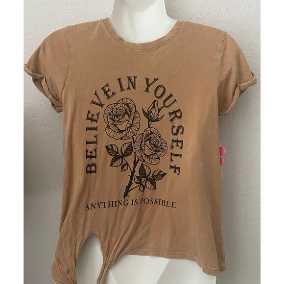 Paper Flower Girls Short Sleeve Believe In Yourself Anything is Possible Tee Lg - Picture 2 of 4